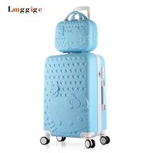 Hello Kitty Suitcase Set,Kids Rolling Luggage Luggage,Children Women’s ABS Travel Bag,Universal wheel Trolley box,Carry On