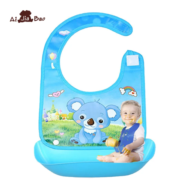 

Baby Bibs Burp Children Cartoon Eating Feeding cloths Meals Pocket Silicone Bib Waterproof Infant Newborn Food Bib Apron