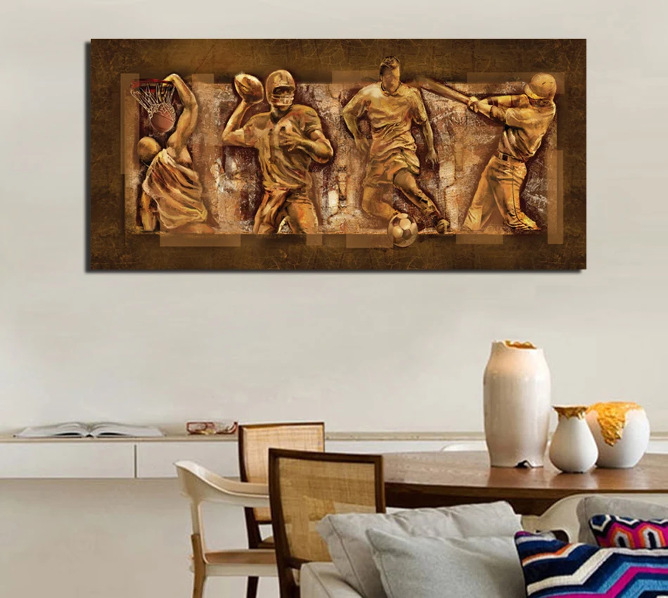 Canvas Printings Oil Effect Canvas Painting Sport Actions Frameless