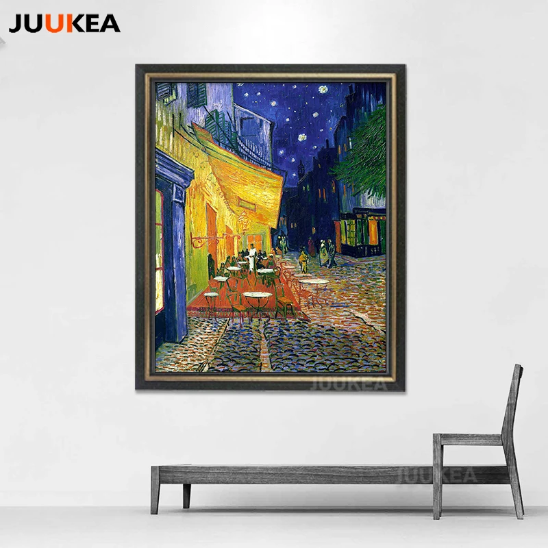 

Cafe Terrace At Night by Vincent Van Gogh, Canvas Art Print Painting Poster, Wall Picture for Living Room, Giclee Home Decor Art