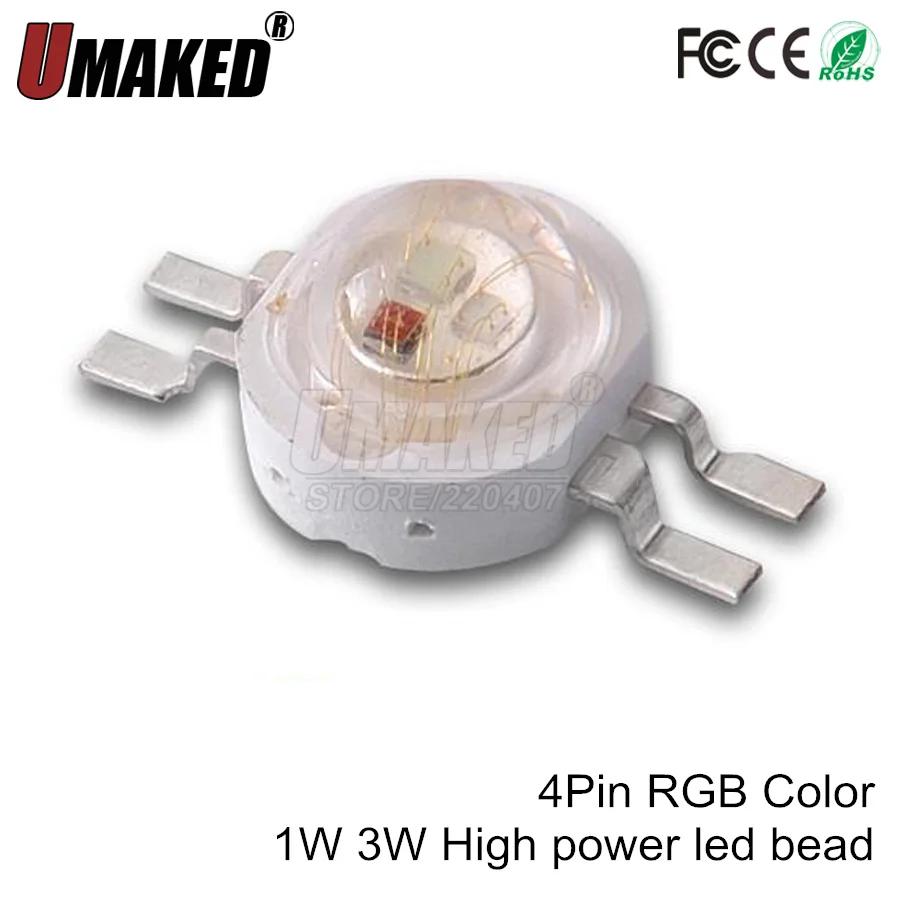 1 Вт 3 высокомощный светодиодный светильник с шариком 4Pin источником света RGB