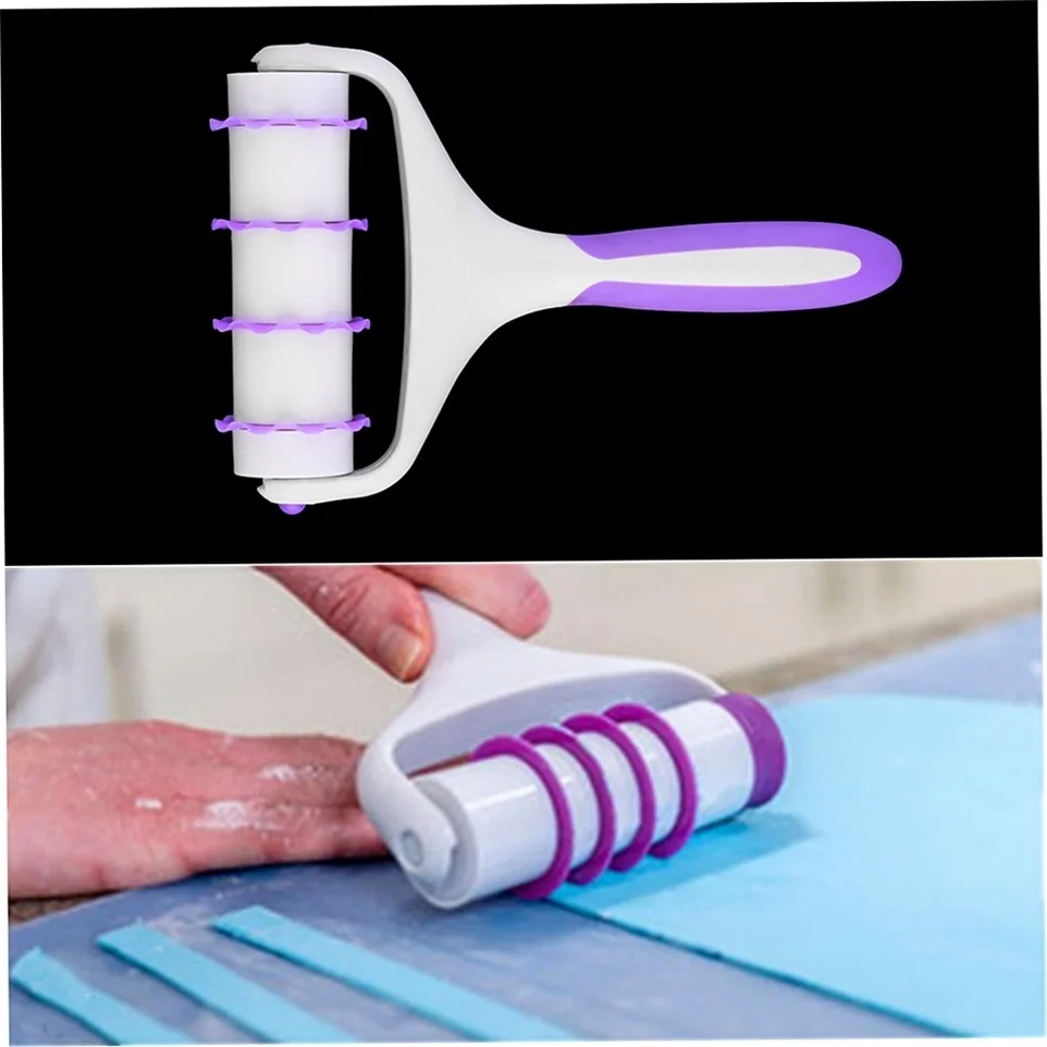 

Household Fondant Strip Ribbon Cutter Embosser Roller Sugarcraft Cake Decorating Tool