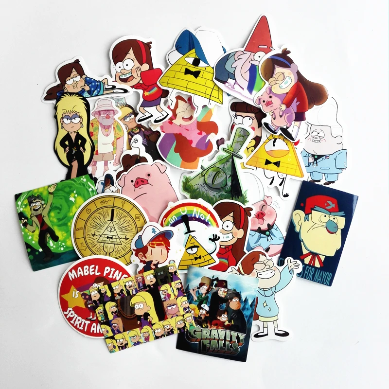 

TD ZW 25Pcs Funny Gravity Falls Stickers Decal For Snowboard Laptop Luggage Car Fridge Car- Styling Vinyl Home Decor Pegatina