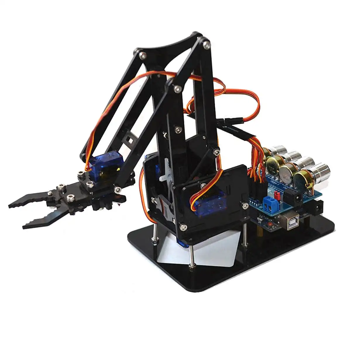 

4 DOF Acrylic Mechanics Handle Robot Arm Robot Manipulator Alloy Mechanical Arm Clamp Claw Kit for Arduino Robotic Education