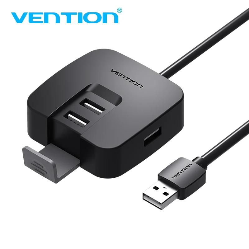 

Vention 4 port USB Hub 2.0 with Micro USB Power Interface&Phone Holder USB Splitter Adapter For Laptop Card Reader Comput Table