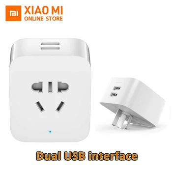 

100% Original Xiaomi Mi Enhanced Smart Socket WiFi Plug Control Power Count Timer Switch Dual USB with AU/US/EU/UK Adapter