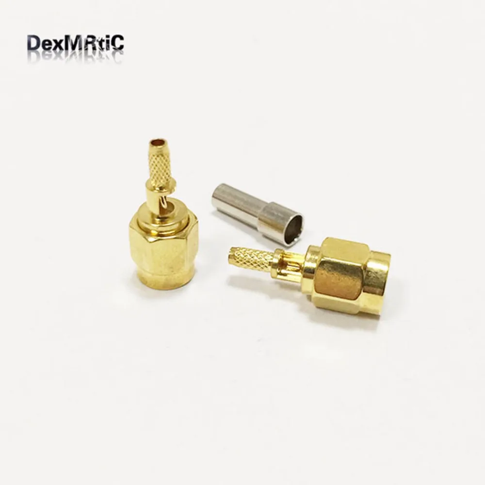 New SMA Crimp male Plug Connector for RG316, RG174  wholesale  Wire Connector lots of 10pcs 10pcs hyt x1p x1e uhf 400 470mhz sma male antenna for hytera pd600 pd660 pd680 pd685 pd665 pd605 pd682 pd602 pd606 pd686 radio