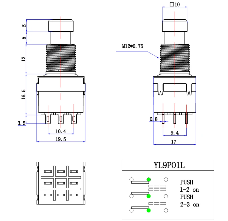 4 Interruttori A Pedale 3PDT Per Effetti Chitarra - True Bypass 9 Pin Per Pedaliere E Stompbox - Foto 3
