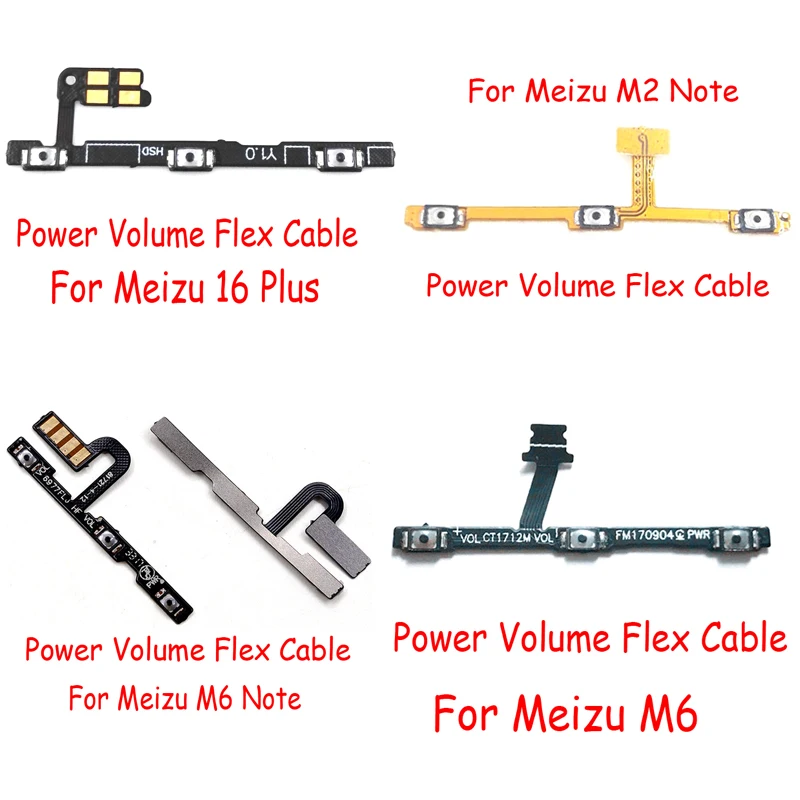 Кнопка включения/выключения кнопки громкости гибкий кабель лента для Meizu M2 M3 M3s M5 M6 M5s Pro 6 M6S X8 Note 8 15 15 Plus 16 16 Ремонт
