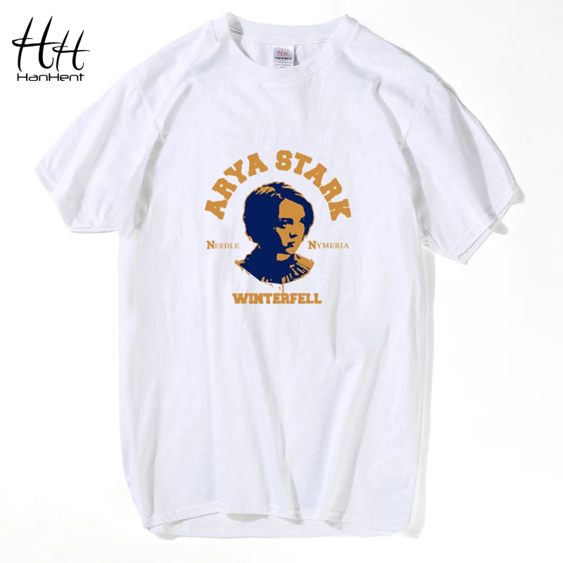 

HanHent game of thrones arya stark casual t shirts men 2016 summer new CottonT-shirt Men's fashion style Cozy shirt TA0648