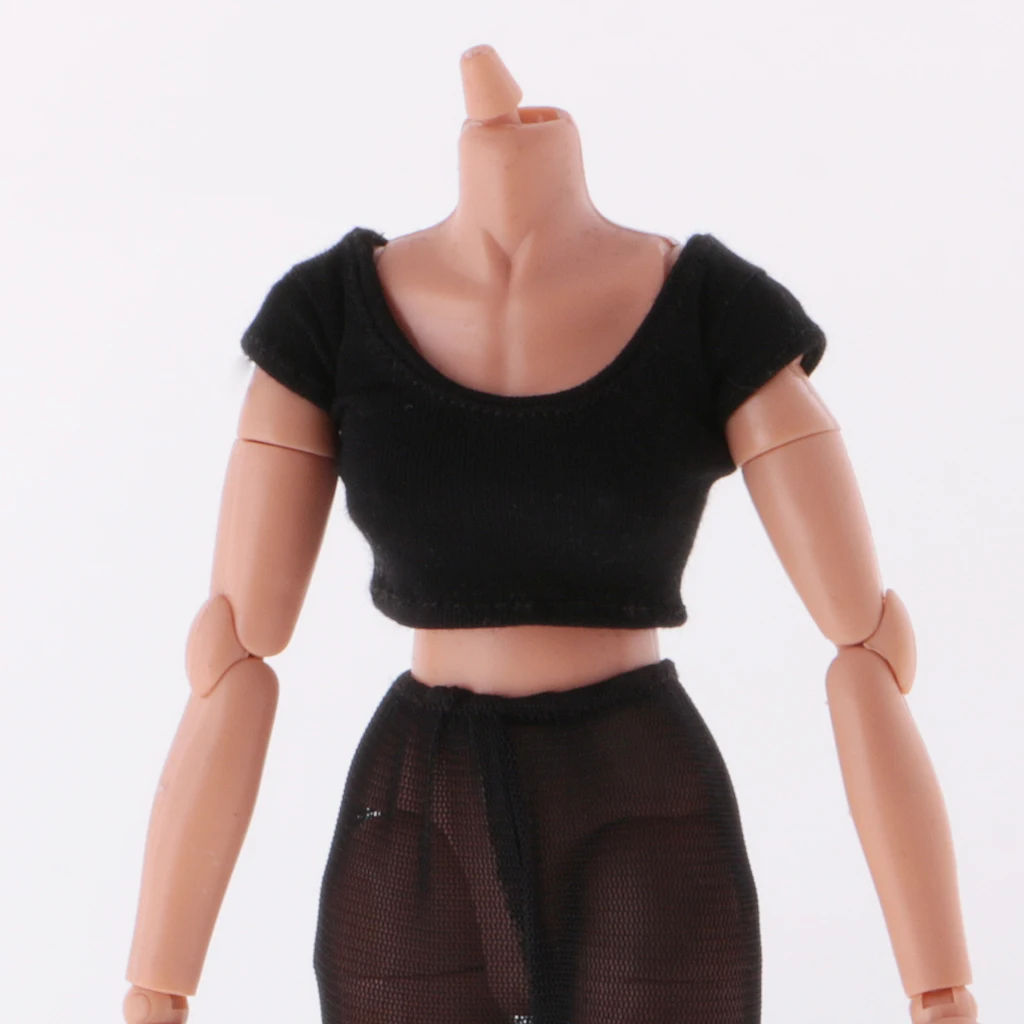 Fashion 1/6 Short Sleeve Crop Top T-Shirt Vest for Blyth 12