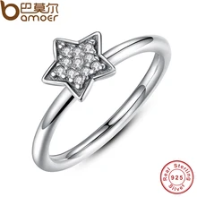 Authentic 100% 925 Sterling Silver Crystals Simple Star Clear CZ Compatible With CD Jewelry Christmas Gift PA7127