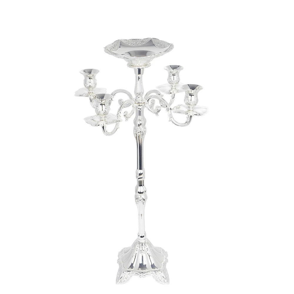 40cm Silver CANDELABRA Plated candle holder with 5 Arm for wedding 