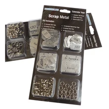 2 упаковки металлолома брады для скрапбукинга карточки для украшения Серебристые мини Брадс бирки звенья металлические украшения икона плитки круг