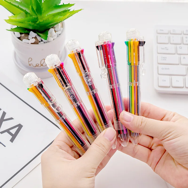 Прозрачная 8 цветная шариковая ручка милые рисунки шариковые ручки материал Escolar граффити ручка офисные письменные принадлежности