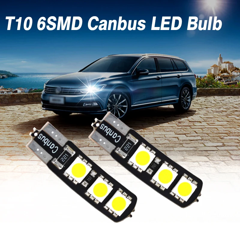 SKYJOYCE 10 шт. супер яркие T10 светодиодные 194 W5W 6SMD 5050 Canbus 6 двойные лампы без ошибок для