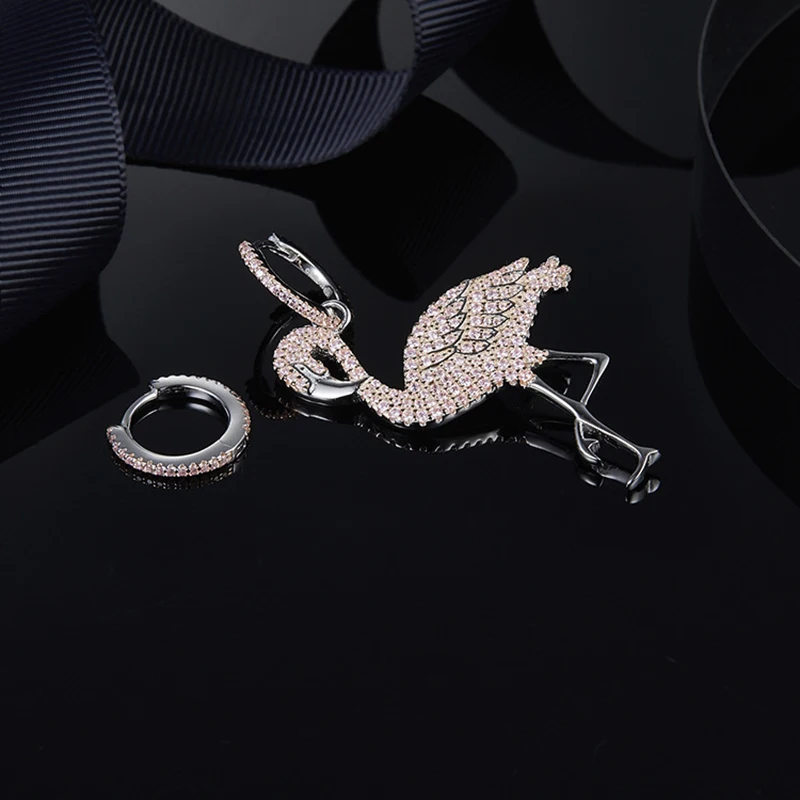 

Personalized Flamingo Earrings in Sterling Silver with Zircon Jewelry fits APM Moroccan Jewelry with Women's Party Gifts