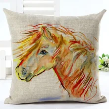 2016 New Arrival High Quality Horse Home living Cotton linen Decorative font b Pillow b font