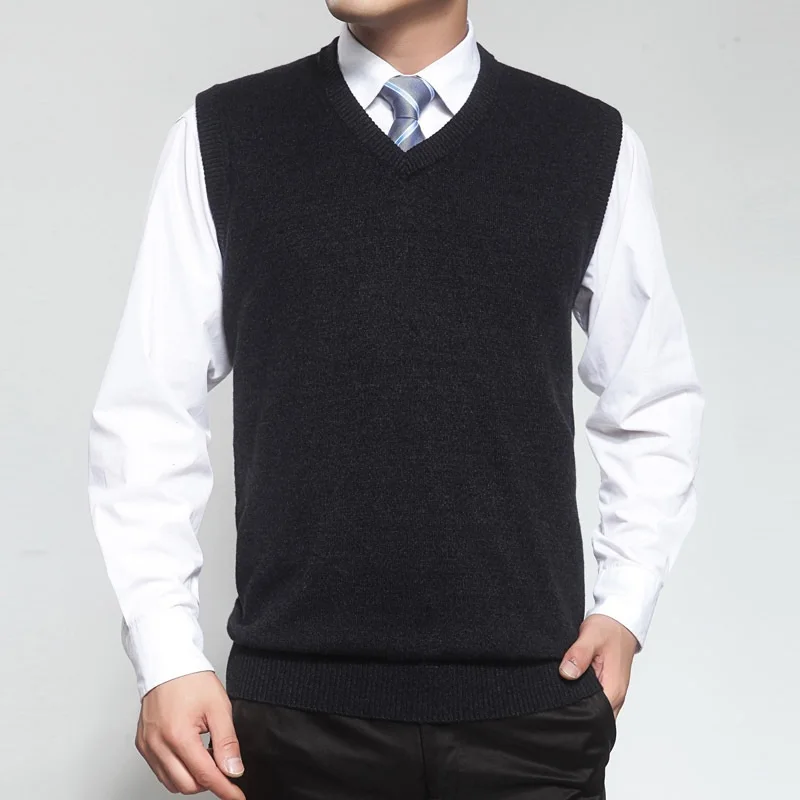 Black Pullovers Mens Sweaters Vests 