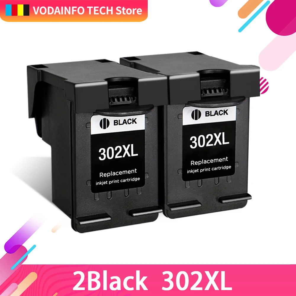 

QSYRAINBOW 2 bk compatible for HP302 HP 302 302xl Printer Ink Cartridge F6U68AE F6U67AE 68AE 68 67 for HP Deskjet 1110 1111