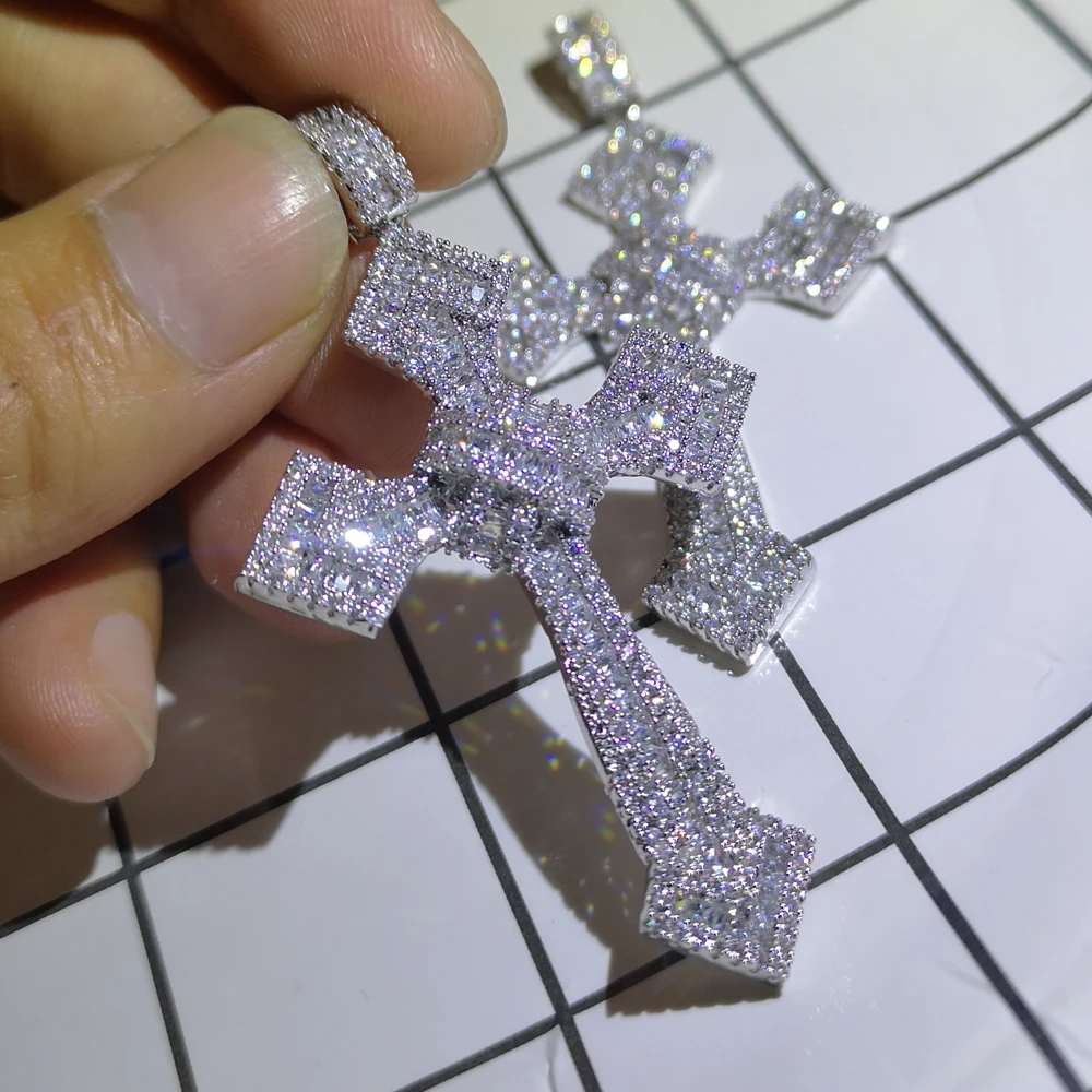 Подвеска с большим крестом AAA фианит свадебное обручальное кулоны necklace ем для