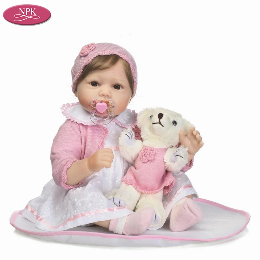 Npk 新生児シリコーンリボーン人形 ぬいぐるみクマ手作りガール人形 Realistc なベベリボーン Menina Bonecas Reborn Baby Doll Silicone Reborn Baby Dollsgirl Doll Aliexpress