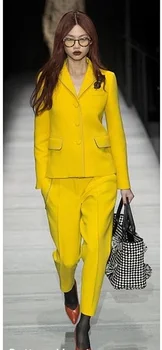 

Winter New Style fashion Show Turn-down collar Simple sexy women Full length Cool Pub celebrity body con Suits wholesale