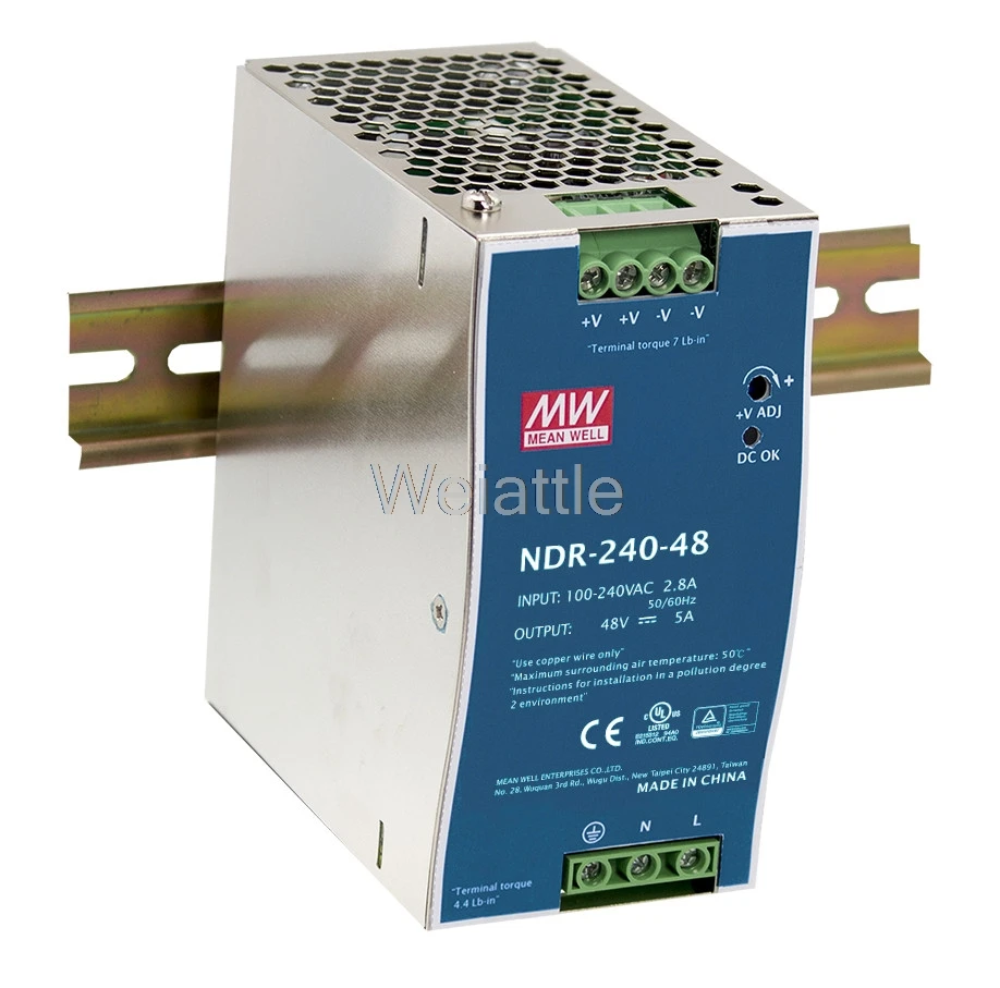 MEAN WELL оригинальный NDR 240 24 24V 10A meanwell 240W блок питания промышленной DIN рейки с одним