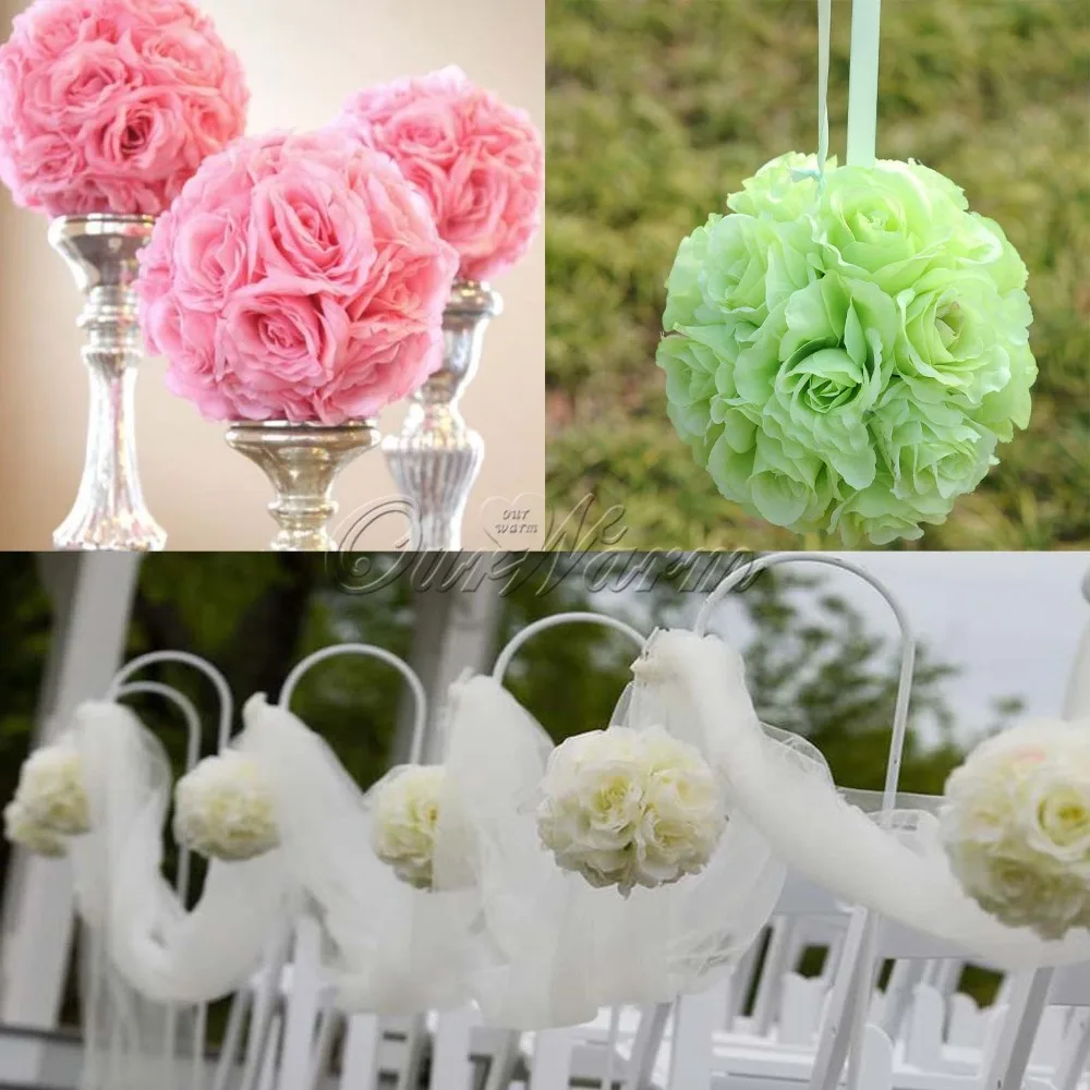 5pcs Lot Artificial Silk Flower Rose Balls Wedding Centerpiece