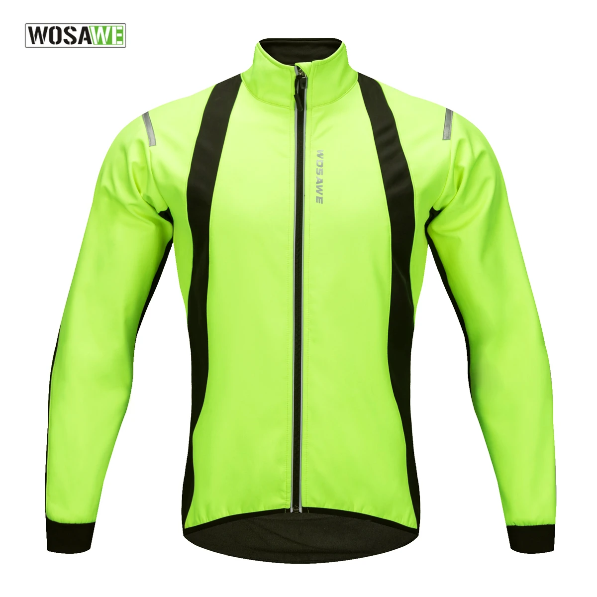 

WOSAWE Autumn Winter Reflective Cycling Jacket Warmth Thermal Fleece Windproof Jacket Bicycle Rain Coat Waterproof Men Women's