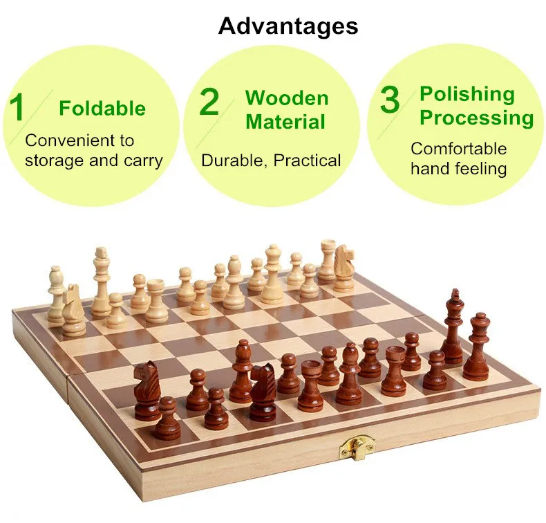 Складной Деревянный Международный шахматы, шашки дети интеллектуальной подготовки Игрушечные лошадки Портативный шахматы Логические игры для Развлечения