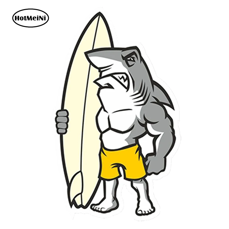 

HotMeiNi Car Styling Car Sticker Shark Surf Surfboard Surfer Vinyl Sticker Laptop Travel Luggage Waterproof Accessories 13 x 8cm