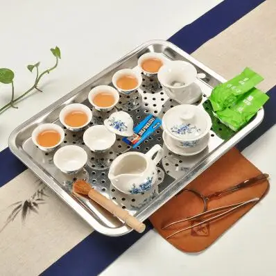 Керамический чайный набор кунг-фу, посуда для напитков, чайная чашка, тарелка для заварки, китайский чайный сервиз с гайваном, чайный столик из нержавеющей стали - Цвет: Зеленый