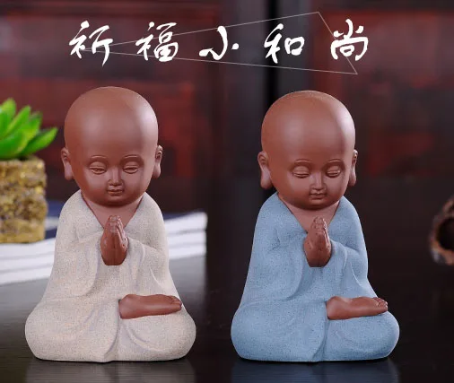 Marvellous # TOP ART OFFICE home Buddhism Buddha &quot CHAN DAO Little Monk sand-fired kiln porcelain pottery ceramic 2 Piece | Дом и сад