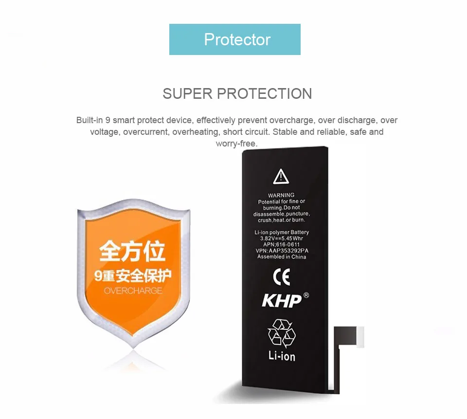 NEW 2017 100% Original KHP Phone Battery For iPhone 5 Capacity 1440mAh Repair Tools 0 Cycle Replacement Mobile Batteries Sticker (10)