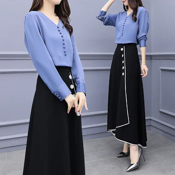 

Spring New Stylish Women Two Piece Outfits Top And Skirt Ol Ensemble Femme Survetement Year-old Female Costume Conjunto Feminino