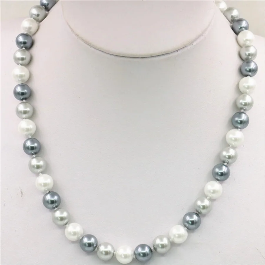 Fashion 8 mm naturel Akoya Cultured Shell collier de perles 18/" AAA 10 Color