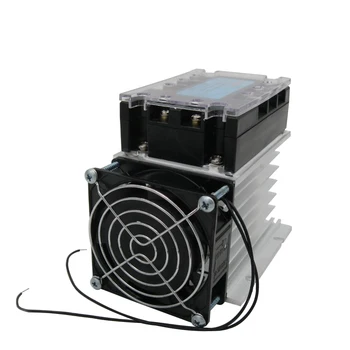 

high quality Three Phase Solid State Relay SSR-80DA Relay 3-32VDC to 30-480V AC SSR Relay + Aluminum Heat Sink + electric fan