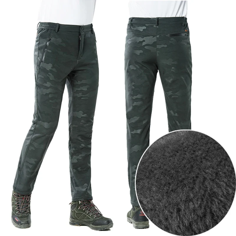 Pantalones de senderismo al aire libre de camuflaje polar Softshell deporte invierno Camping pesca Trekking pantalones tácticos a prueba de viento a prueba de agua Pantalones de senderismo al aire libre de camuflaje polar Softshell deporte invierno Camping pesca Trekking pantalones tácticos a prueba de viento a prueba de agua