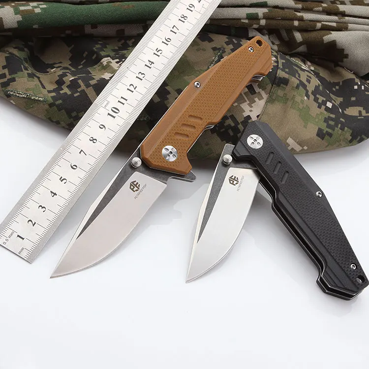 Продажа Окаменелое рыбы AUS 8 стальное лезвие PF 713 Открытый выживания спасения Складной нож поле практические sharp тактика карманный нож