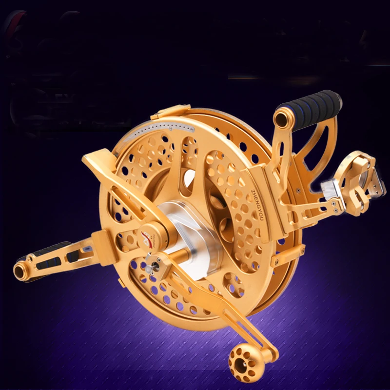 free shipping high quality 29cm gold steel kite reel with disk brake