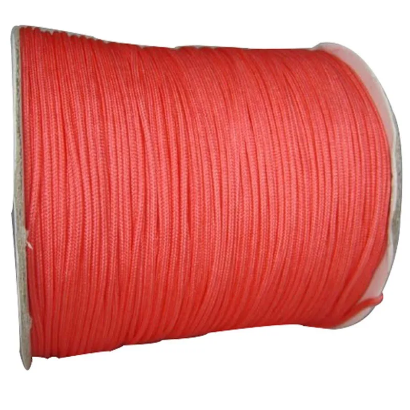 

1mm DK Coral Pink Rattail Braid Nylon Cord+Jewelry Accessories Thread Macrame Rope Bracelet Beading String 350m/Roll