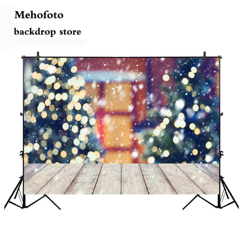 

Mehofoto Photography Background Merry Christmas Photo Backdrop Wood Floor Bokeh Glitter Tree Newborn Theme Party Decoration 108