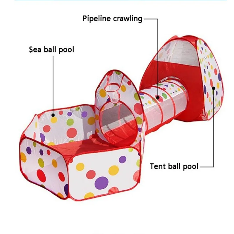 3 в 1 портативный детский манеж детский мяч складной бассейн всплывающий Игровой Палатка-туннель игровой домик хижина крытый Открытый игрушки