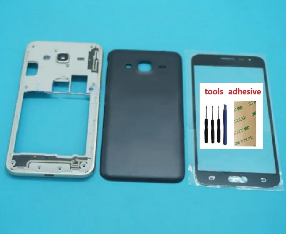 Для Samsung Galaxy J3 2016 J320 J320F J320M J320FN Корпус Передняя рамка корпуса + крышка аккумулятора