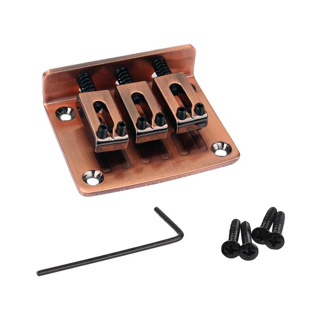 Adjustable 3 String Guitar Hardtail Bridge for Cigar Box Electric Guitar Replacement Accessories