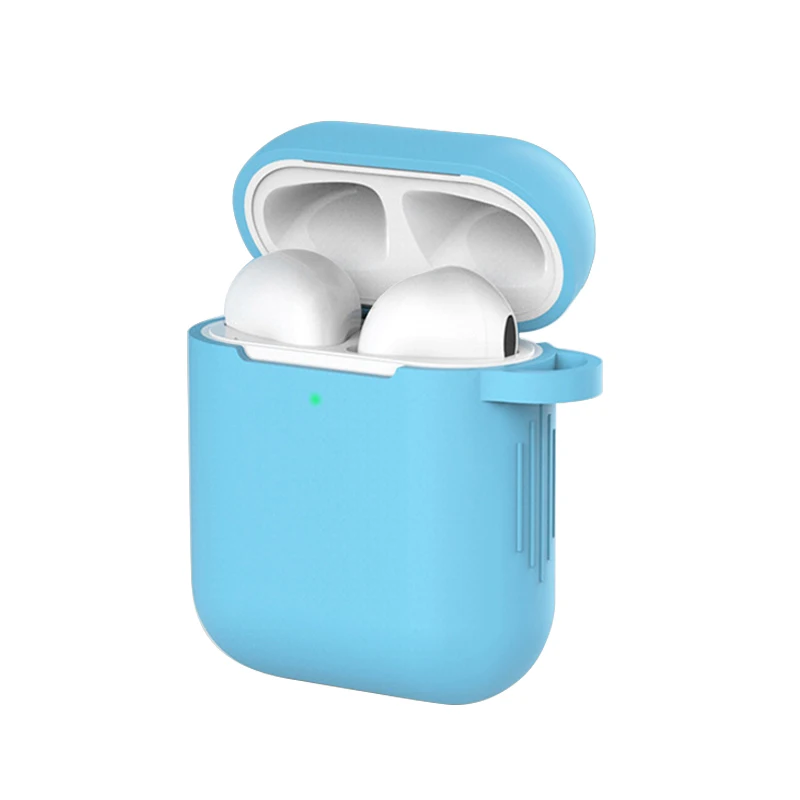 Чехол для наушников Mr для Apple AirPods 2, силиконовый чехол, беспроводные Bluetooth наушники Air Pods, защитный чехол для AirPod Silm, чехол - Цвет: Светло-голубой