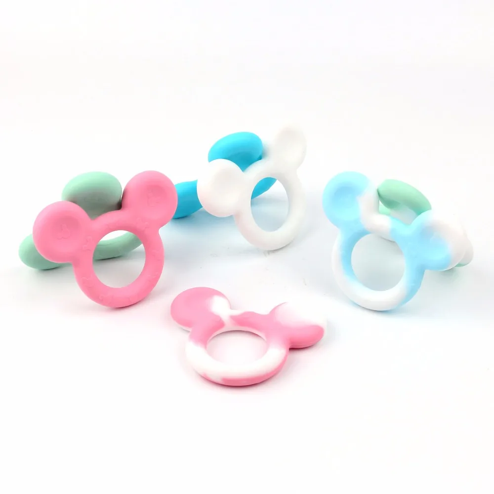 TYRY. HU 10 шт. Прорезыватель в виде мыши пищевые материалы BPA бесплатно для детских прорезывателей, мультяшная игрушка для ухода за зубами, ожерелье, кулон, подарки