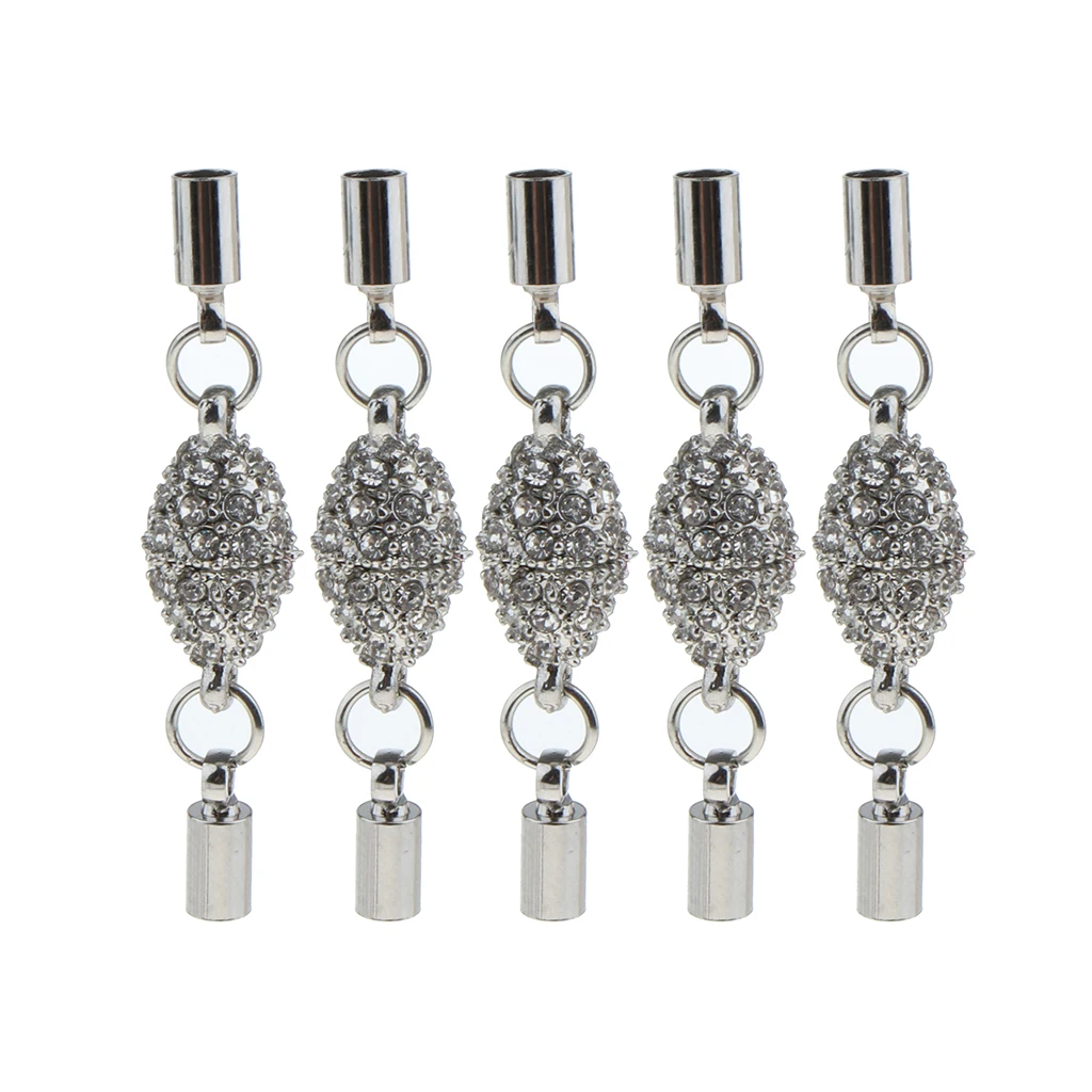 5 Pieces Crystal Magnetic Clasps DIY Necklace Bracelet Converter