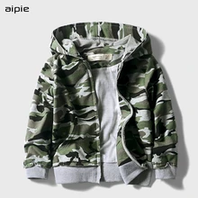 Aipie/Новинка; брендовые модные детские куртки с капюшоном для мальчиков; камуфляжная верхняя одежда с длинными рукавами и капюшоном для детей 2-10 лет; детские пальто